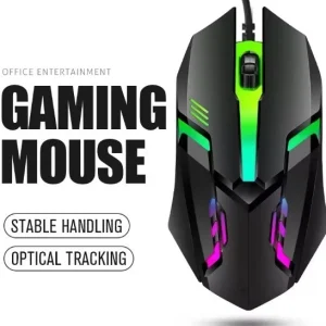 RGB Gaming Maus für PC Notebook Laptop Schwarz DPI verstellbar Zubehör LED